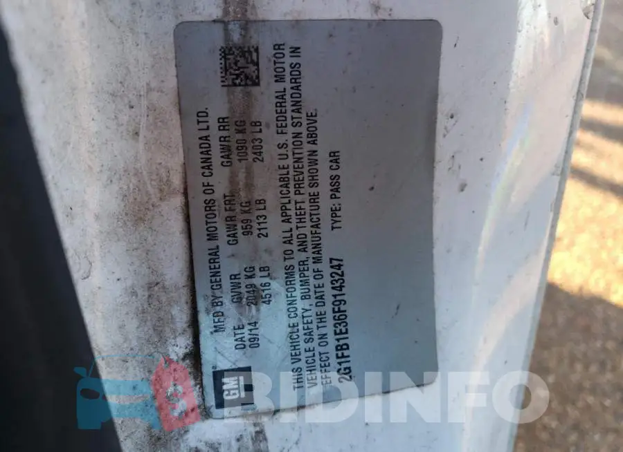 2G1FB1E36F9143247 Photo# 12