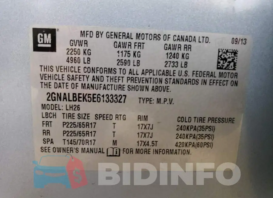 2GNALBEK5E6133327 Photo# 14