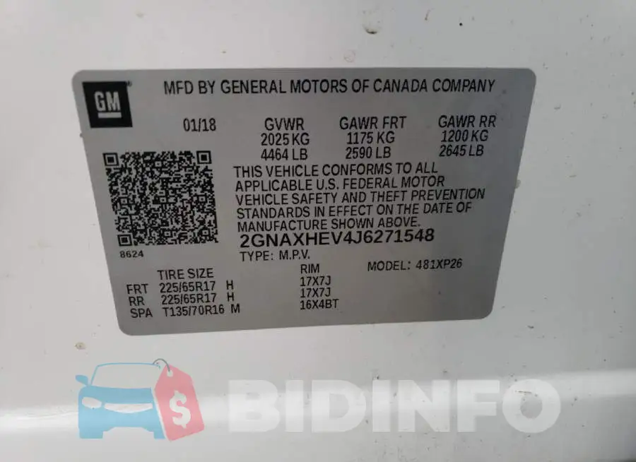 2GNAXHEV4J6271548 Photo# 13