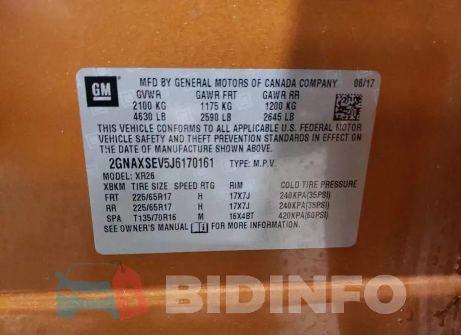 2GNAXSEV5J6170161 Photo# 13