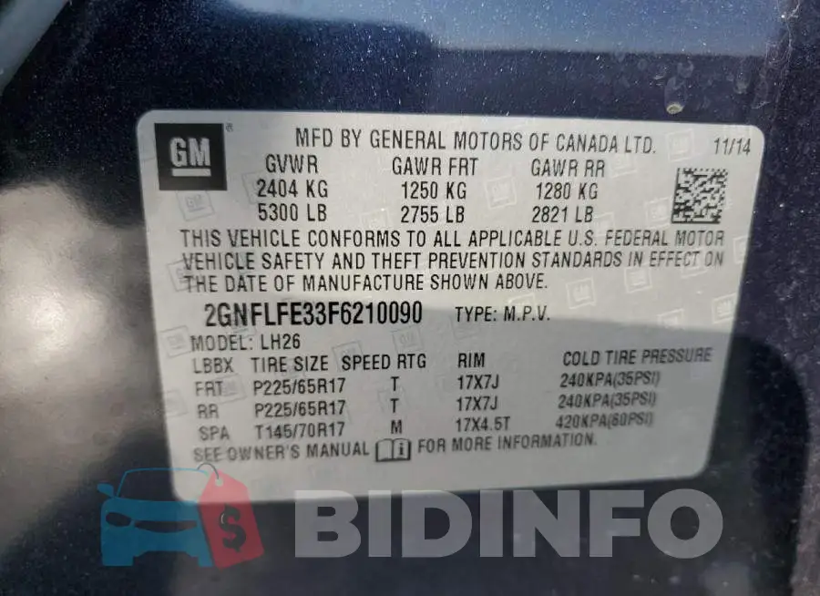 2GNFLFE33F6210090 Photo# 12