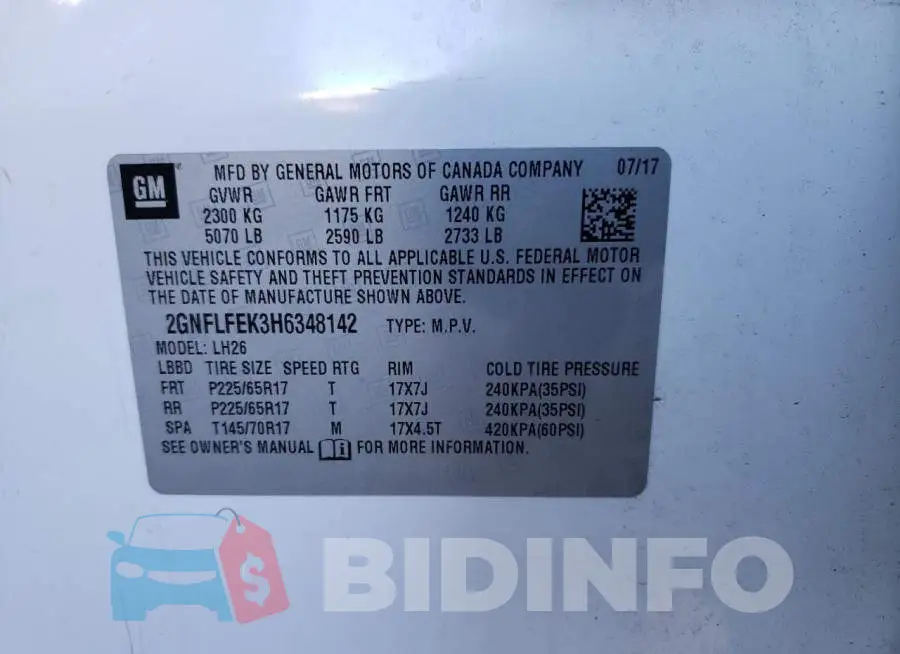 2GNFLFEK3H6348142 Photo# 13