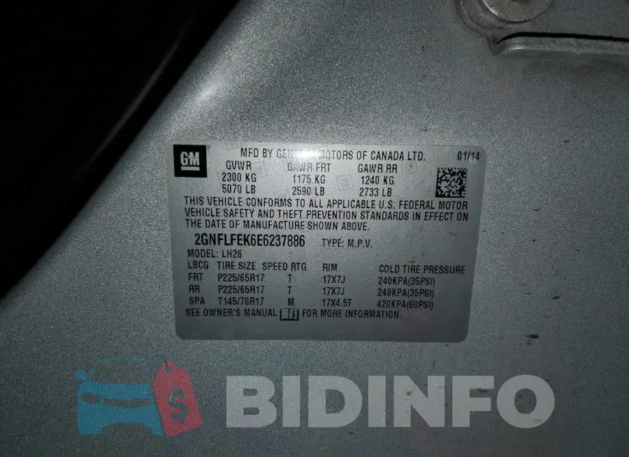 2GNFLFEK6E6237886 Photo# 13