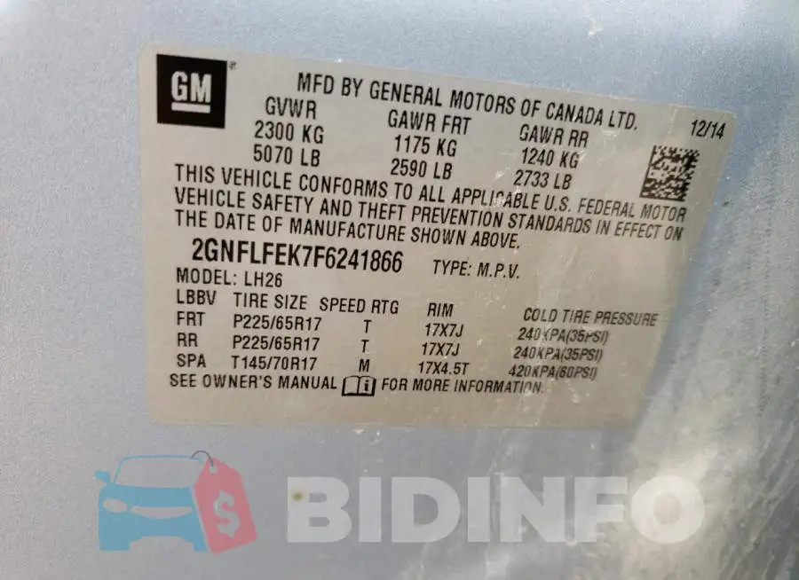 2GNFLFEK7F6241866 Photo# 13