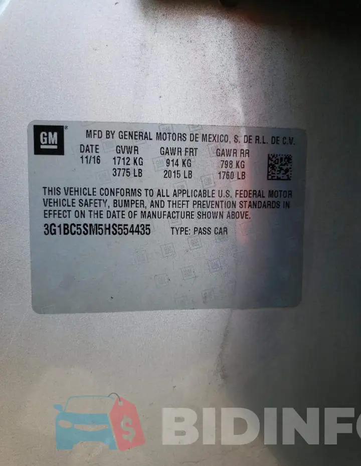 3G1BC5SM5HS554435 Photo# 13