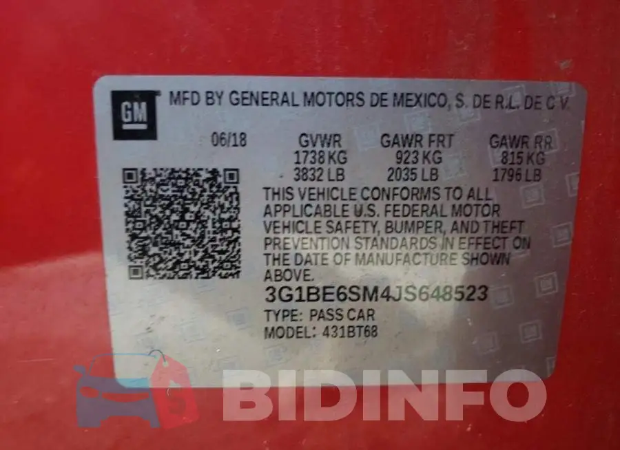 3G1BE6SM4JS648523 Photo# 13