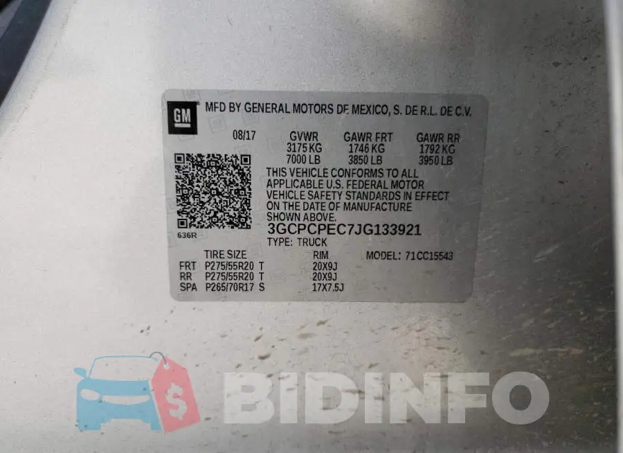 3GCPCPEC7JG133921 Photo# 12