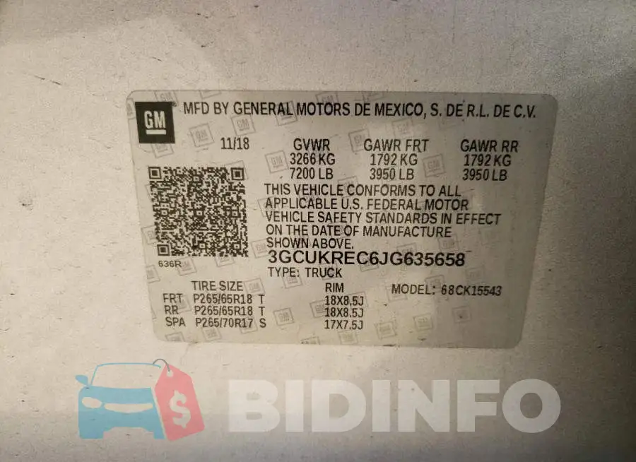 3GCUKREC6JG635658 Photo# 12