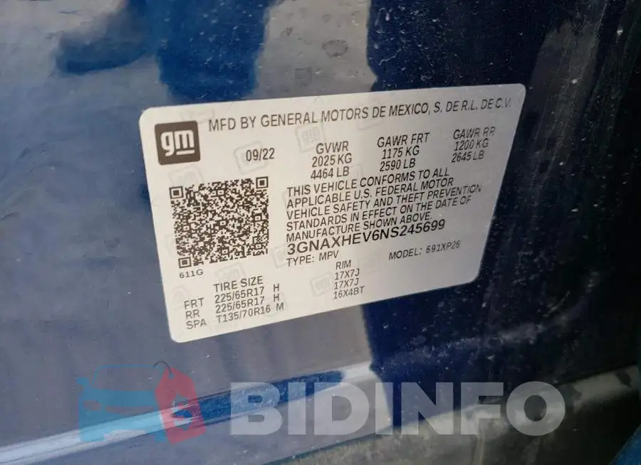 3GNAXHEV6NS245699 Photo# 13