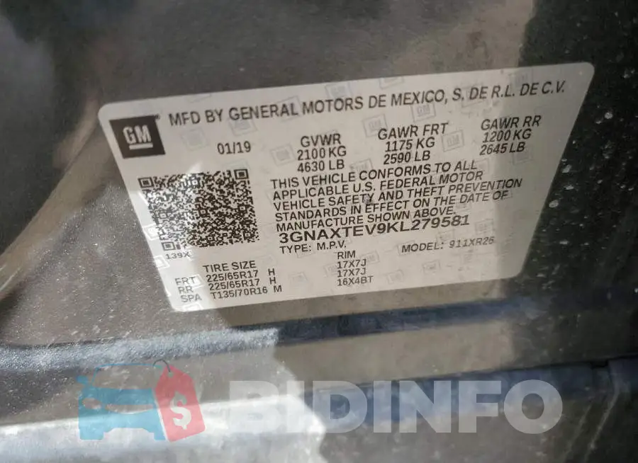 3GNAXTEV9KL279581 Photo# 13