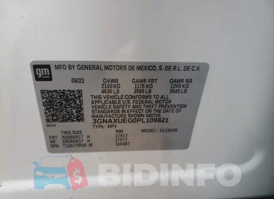 3GNAXUEG0PL109821 Photo# 12