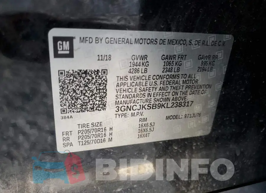 3GNCJKSB9KL238317 Photo# 12