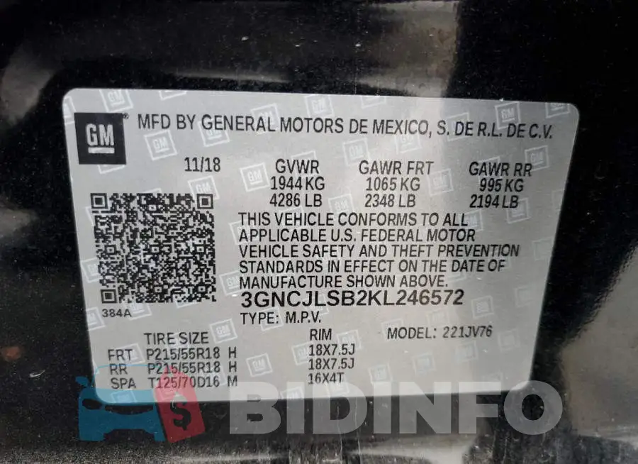 3GNCJLSB2KL246572 Photo# 13