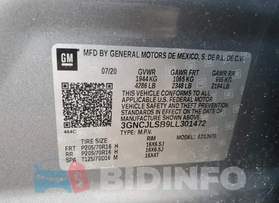 3GNCJLSB9LL301472 Photo# 13