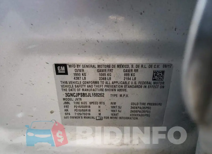 3GNCJPSB5JL168262 Photo# 13