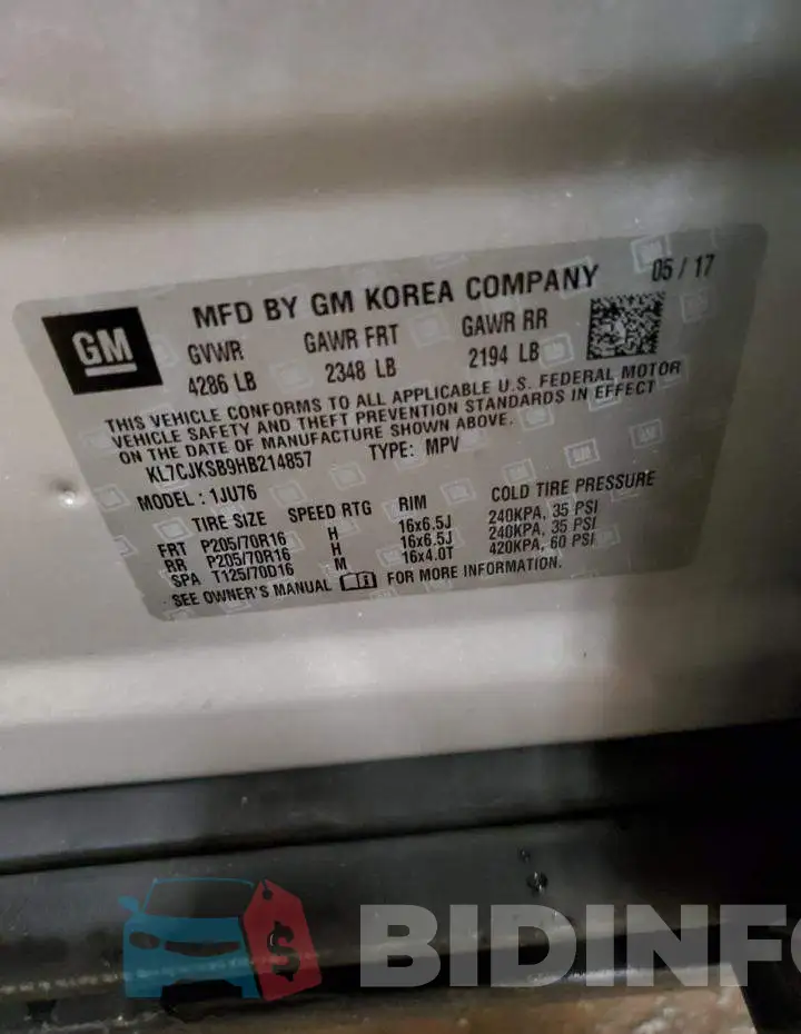 KL7CJKSB9HB214857 Photo# 13
