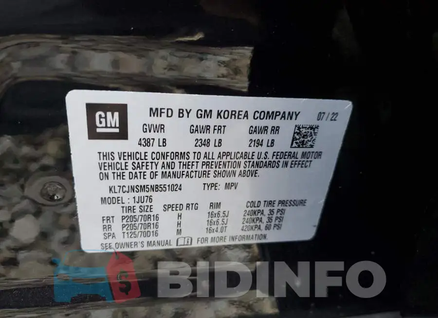 KL7CJNSM5NB551024 Photo# 13