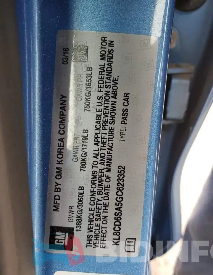KL8CD6SA5GC623352 Photo# 12