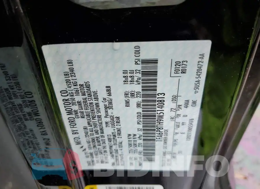 1FA6P8TH9M5140813 Photo# 13