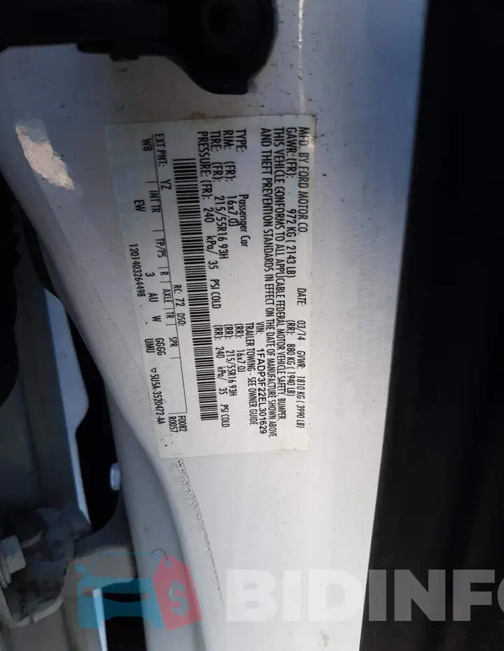 1FADP3F22EL301629 Photo# 13