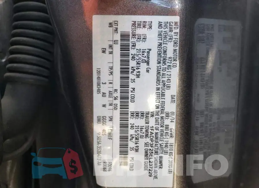 1FADP3F25EL237229 Photo# 13