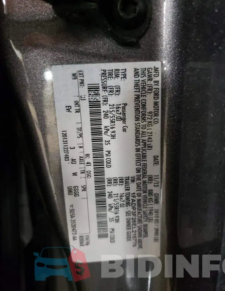 1FADP3F26EL216776 Photo# 12