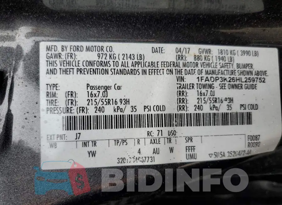 1FADP3K26HL259752 Photo# 13