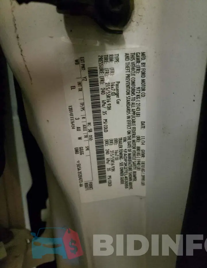 1FADP3K27EL453055 Photo# 13