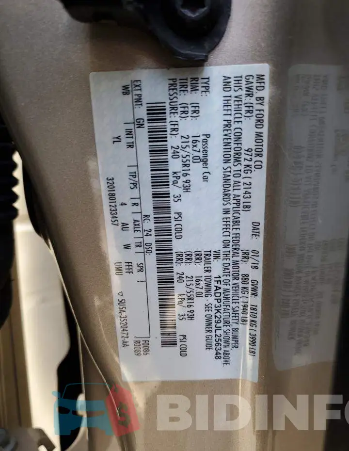 1FADP3K29JL256348 Photo# 12