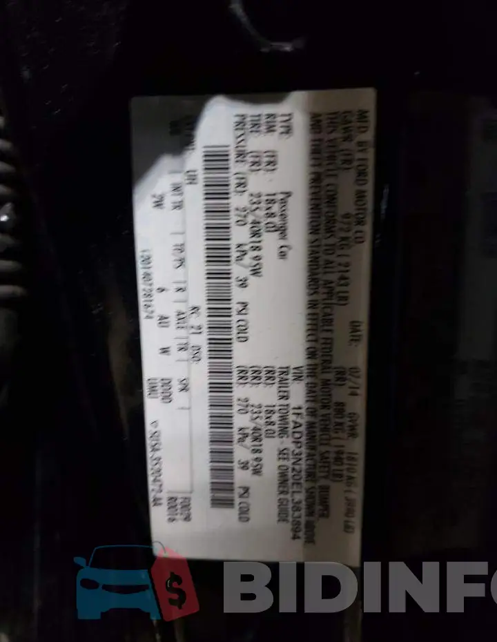 1FADP3N20EL383894 Photo# 14