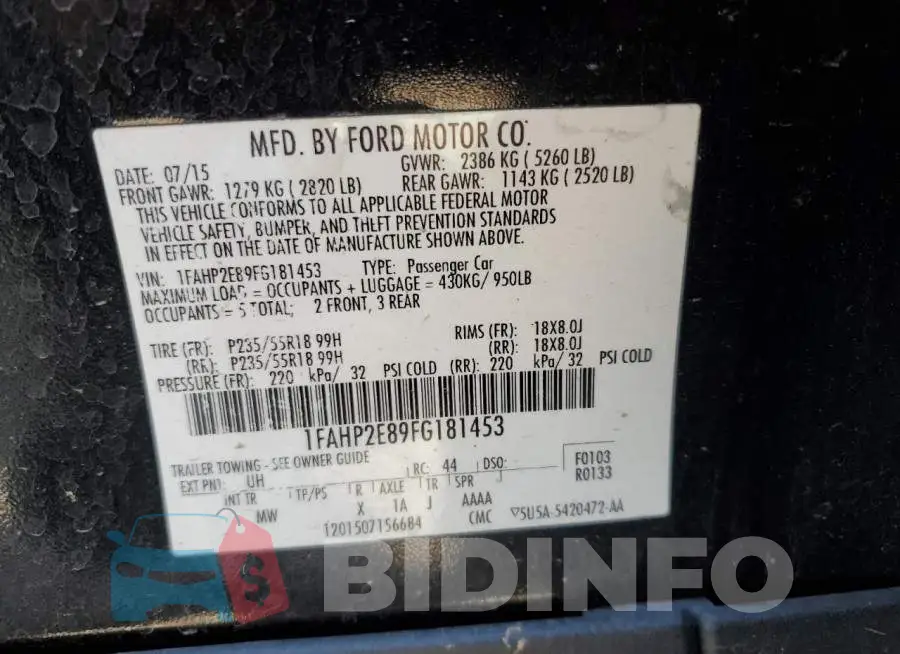 1FAHP2E89FG181453 Photo# 12