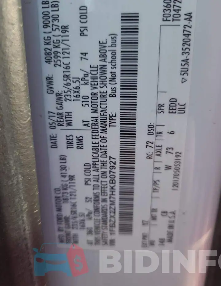 1FBZX2ZM7HKB07927 Photo# 13