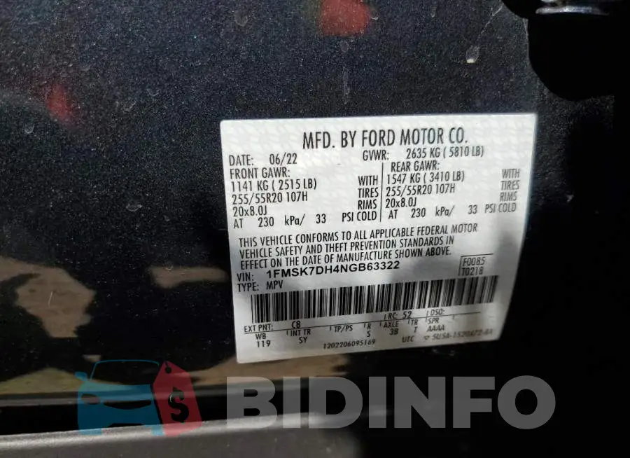 1FMSK7DH4NGB63322 Photo# 13