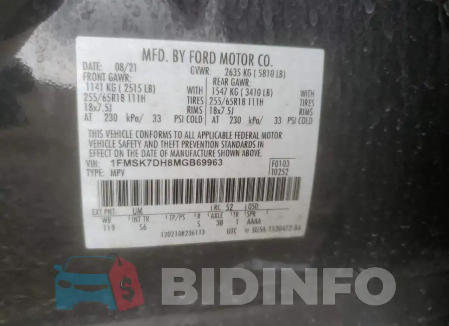 1FMSK7DH8MGB69963 Photo# 13
