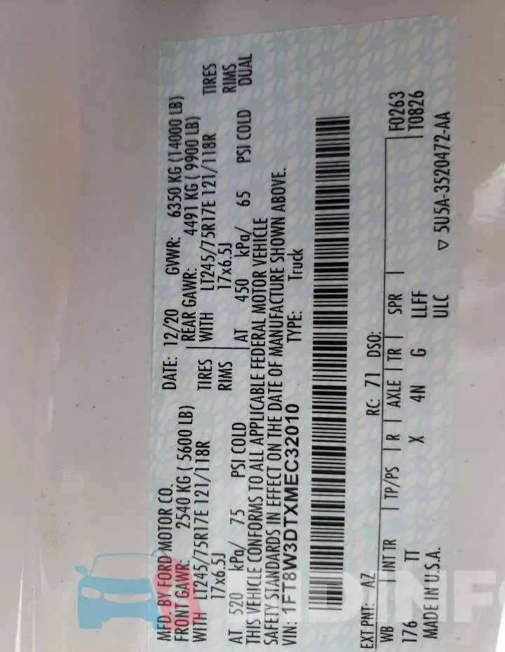 1FT8W3DTXMEC32010 Photo# 10