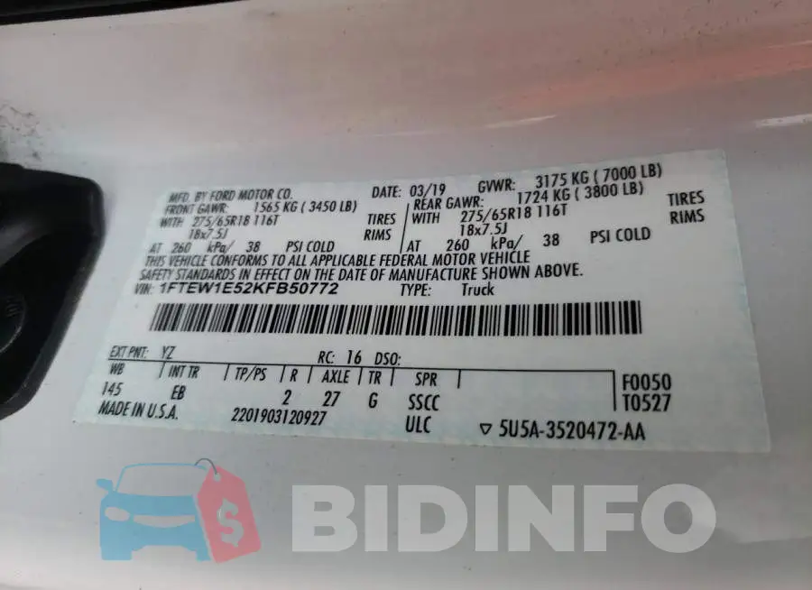 1FTEW1E52KFB50772 Photo# 12