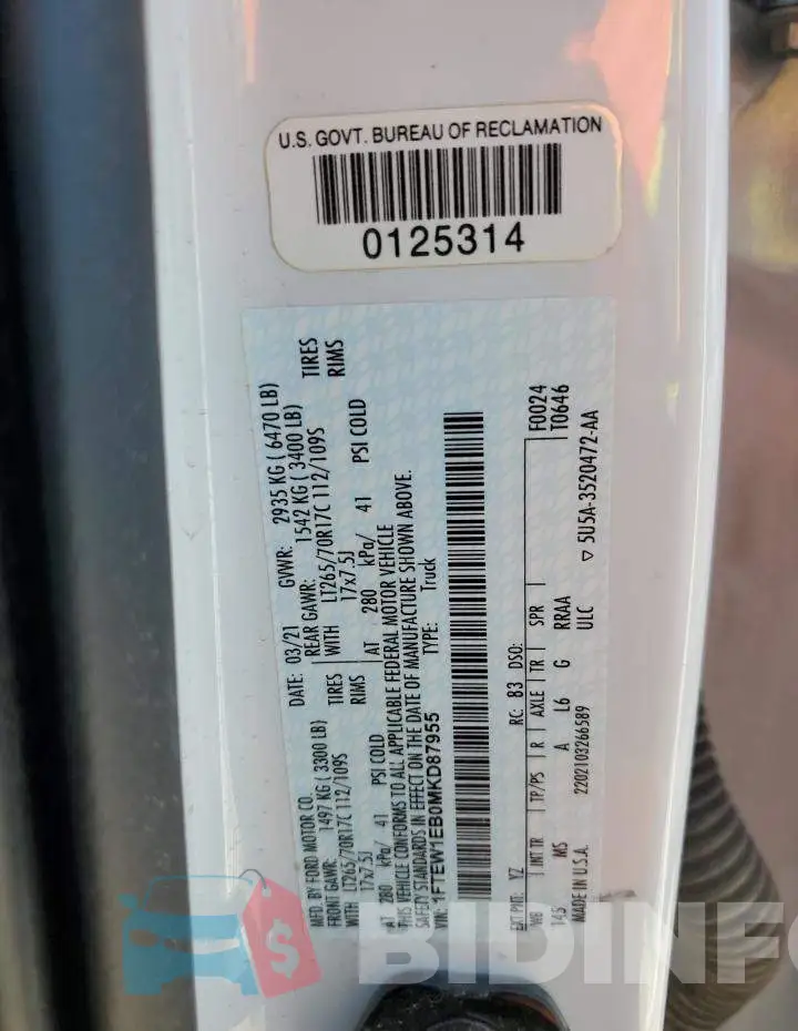 1FTEW1EB0MKD87955 Photo# 13