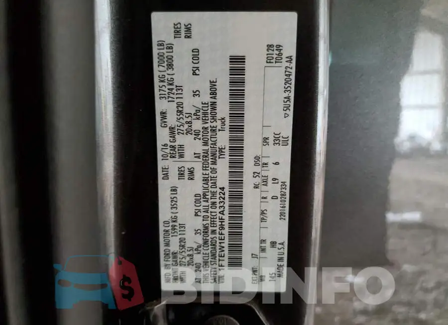 1FTEW1EF9HFA33224 Photo# 12