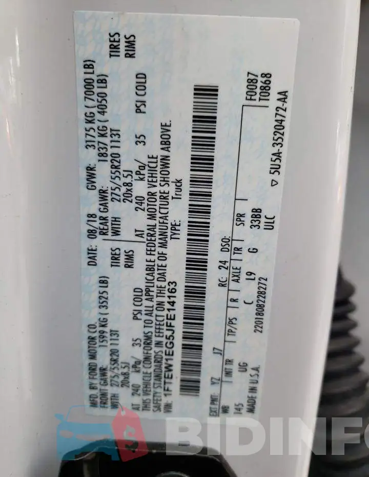 1FTEW1EG5JFE14163 Photo# 13