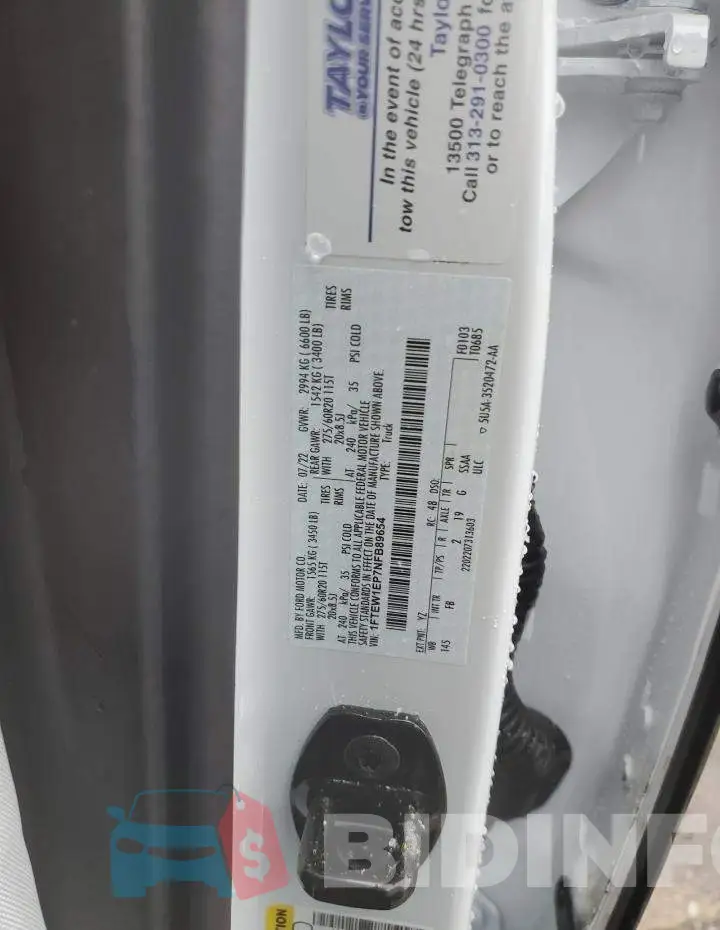 1FTEW1EP7NFB89654 Photo# 12