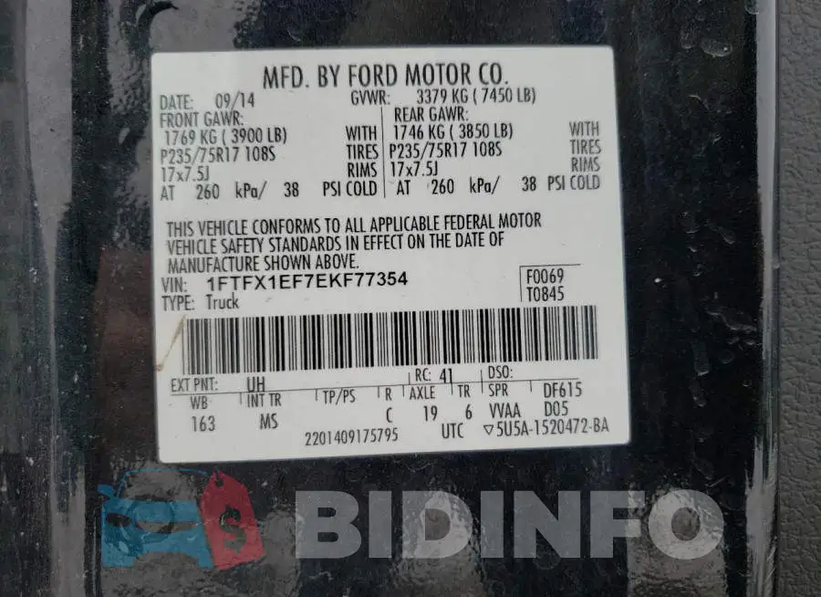 1FTFX1EF7EKF77354 Photo# 12