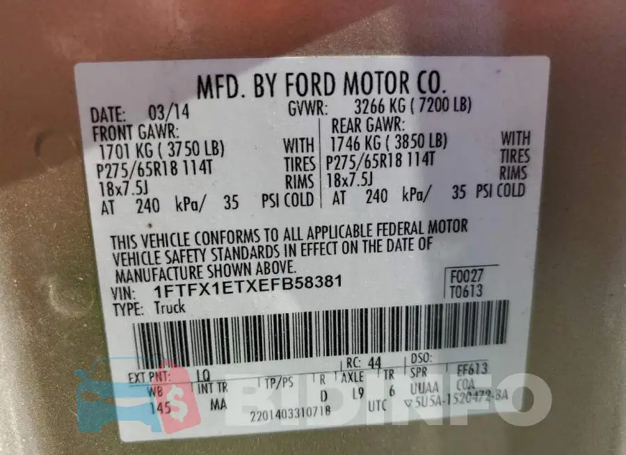 1FTFX1ETXEFB58381 Photo# 12