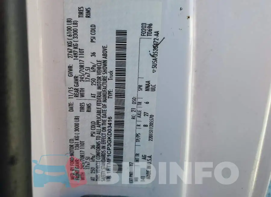 1FTMF1CP3GKD03416 Photo# 12