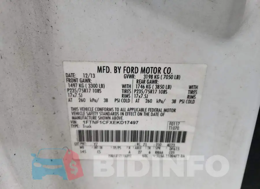 1FTNF1CFXEKD17497 Photo# 12