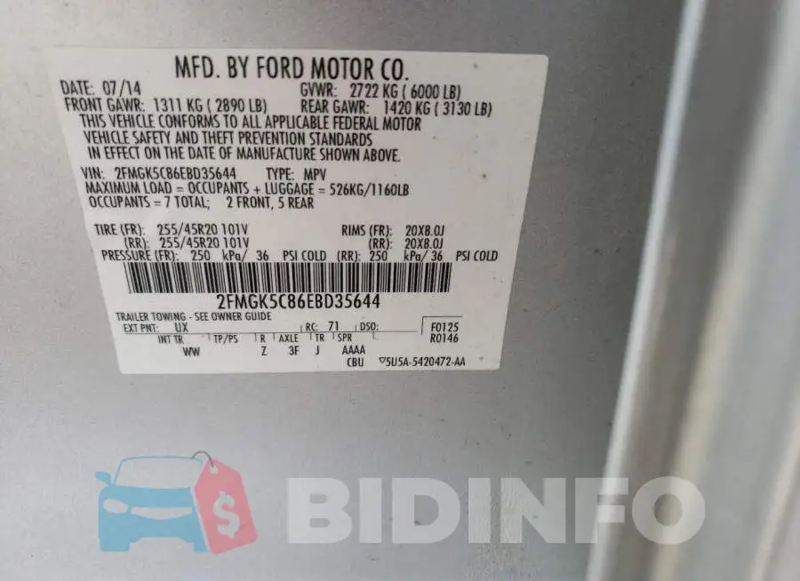 2FMGK5C86EBD35644 Photo# 13