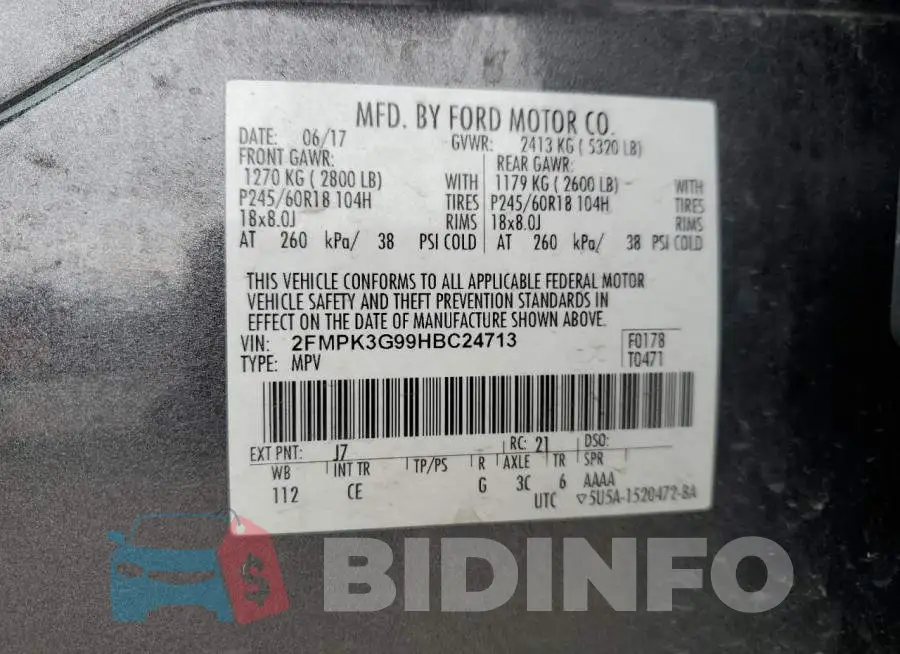 2FMPK3G99HBC24713 Photo# 13