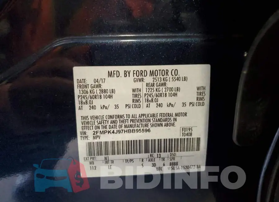 2FMPK4J97HBB95596 Photo# 12