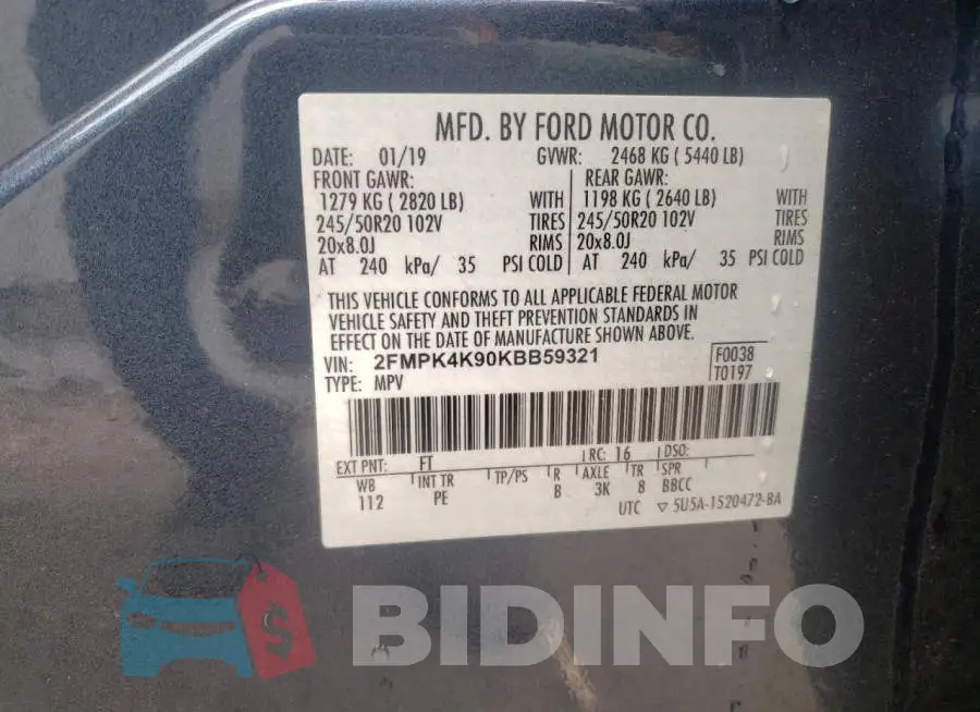 2FMPK4K90KBB59321 Photo# 13
