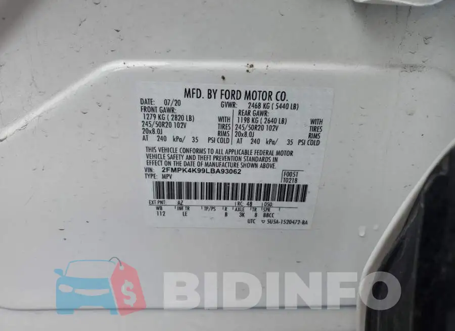2FMPK4K99LBA93062 Photo# 12