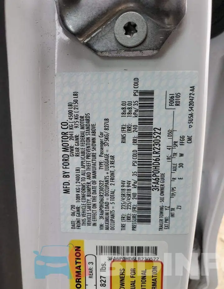 3FA6P0HD6LR230522 Photo# 12